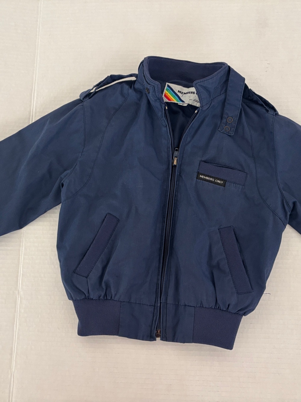 Vintage Members Only Navy Blue Kids Bomber Jacket